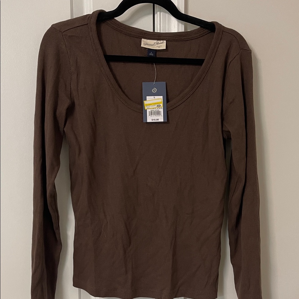 Brown Long Sleeve Top